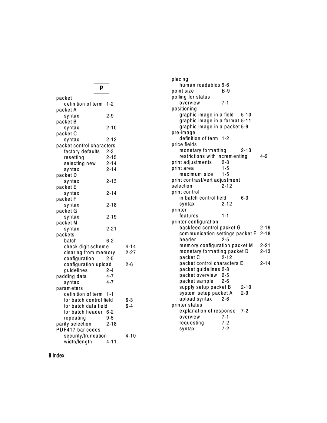 Paxar 2 manual Check digit schem e 