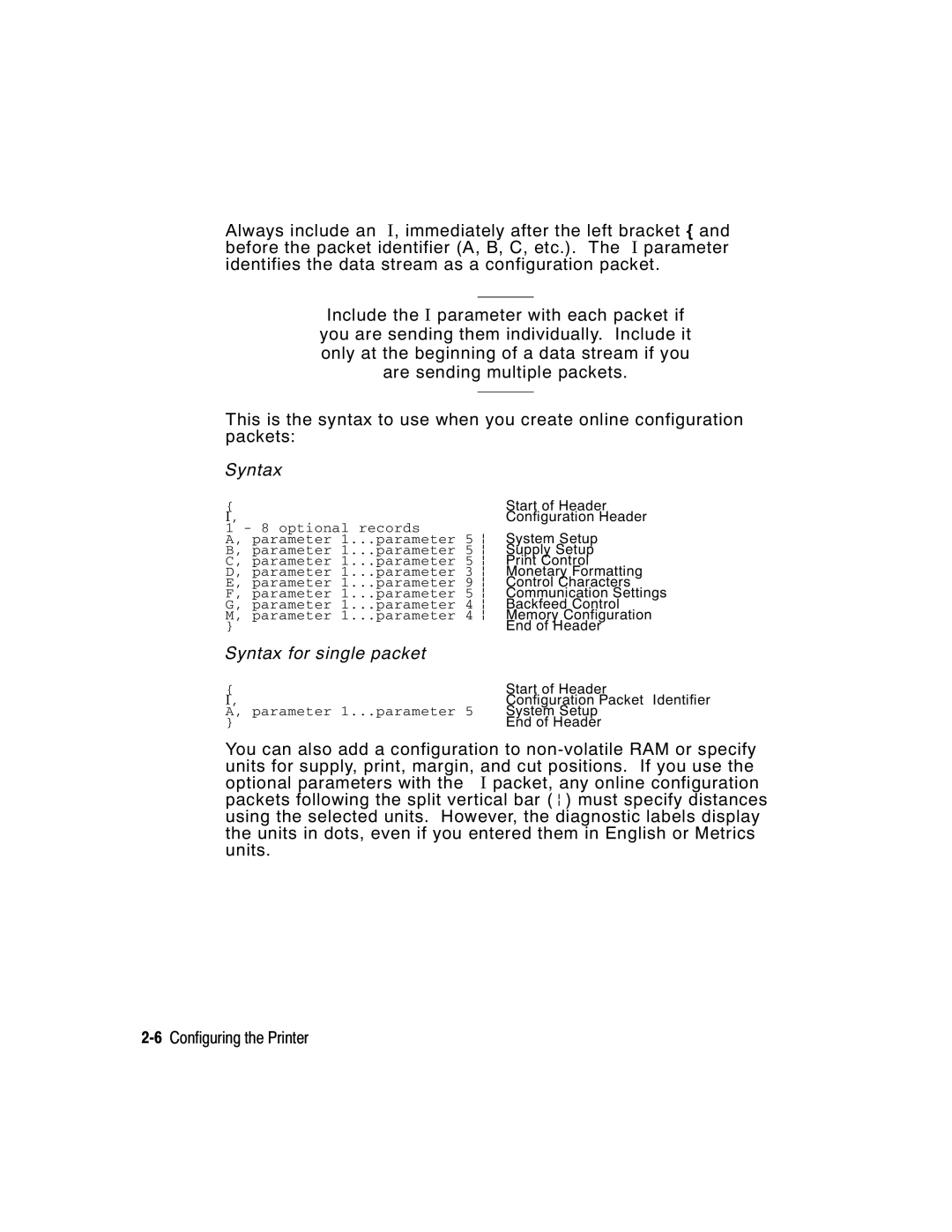 Paxar 2 manual Syntax 