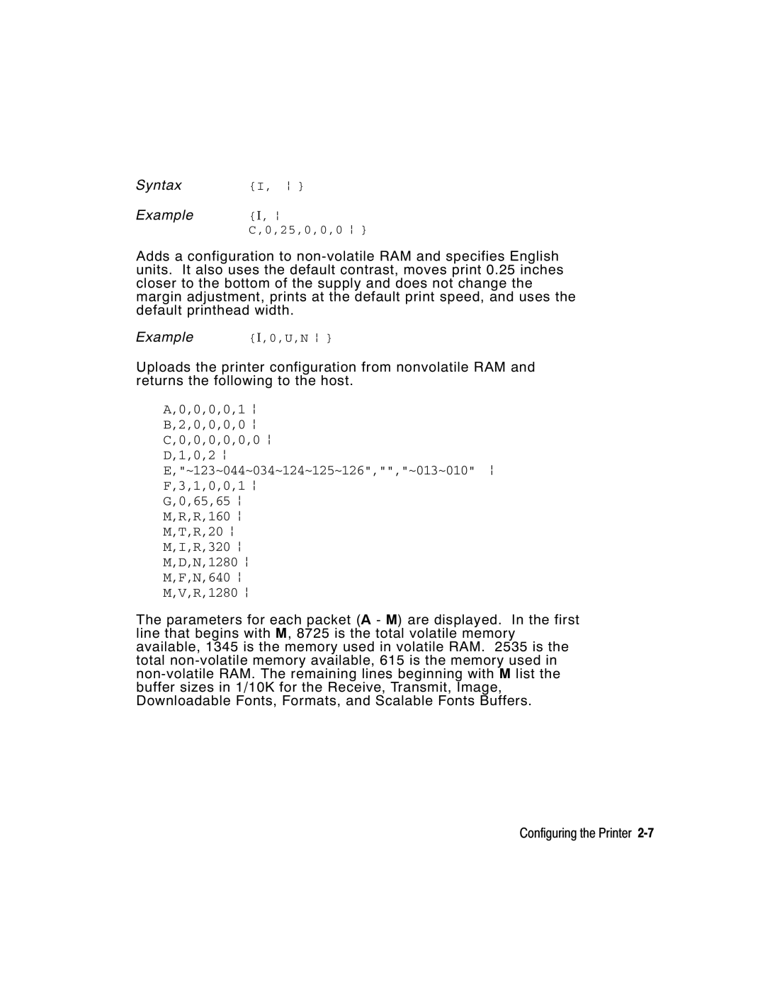 Paxar 2 manual Syntax Example 