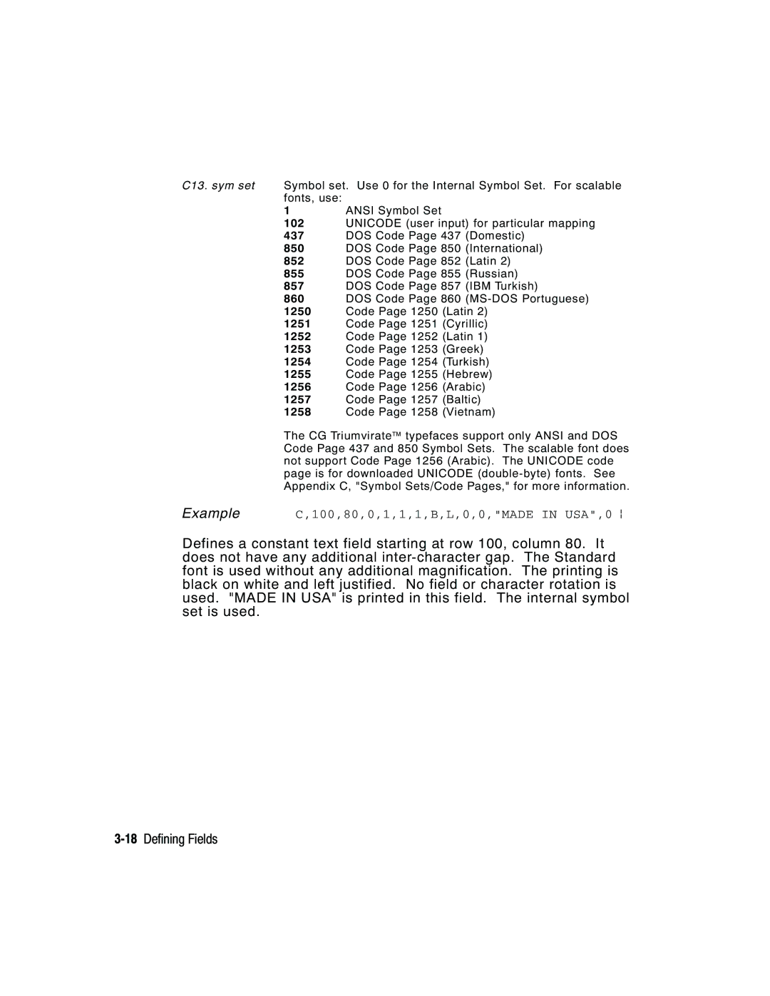 Paxar 2 manual 18Defining Fields 