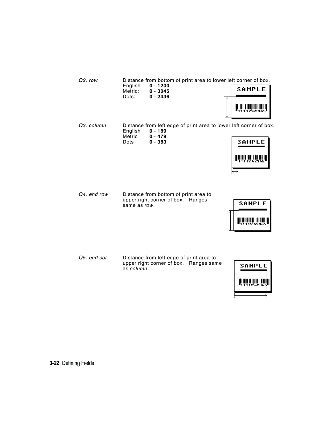 Paxar manual 22Defining Fields 