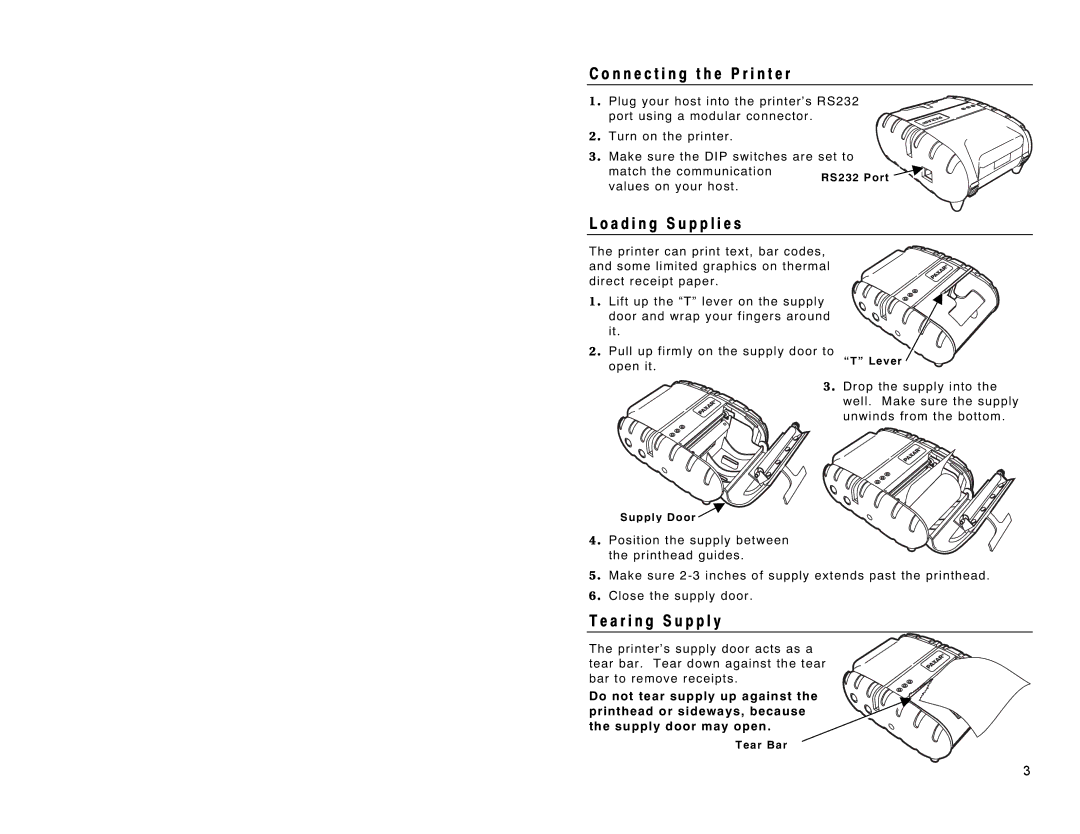 Paxar 3R 9430R manual N n e c t i n g t h e P r i n t e r, A d i n g S u p p l i e s, A r i n g S u p p l y 