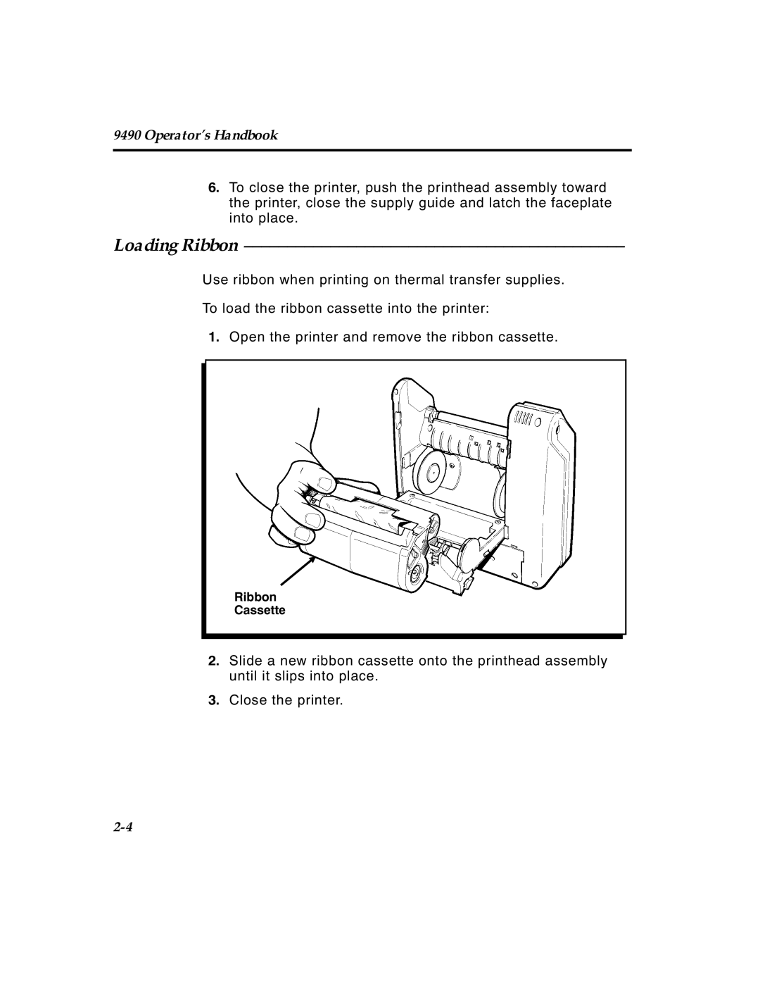 Paxar 4 manual Loading Ribbon 