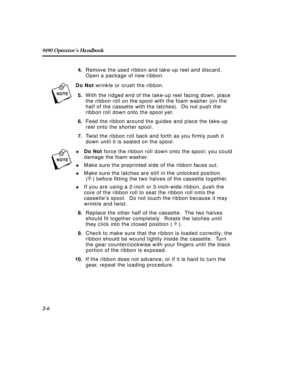 Paxar 4 manual Operator’s Handbook 