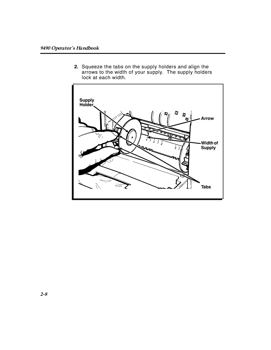 Paxar 4 manual Supply Holder Arrow Width Tabs 