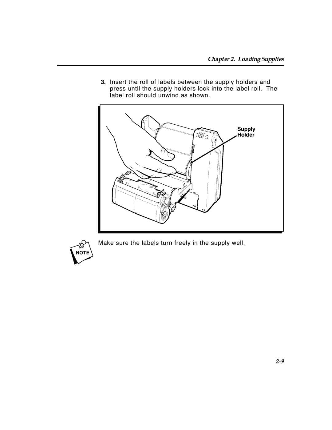 Paxar 4 manual Make sure the labels turn freely in the supply well 