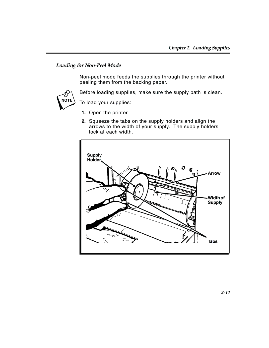 Paxar 4 manual Loading for Non-Peel Mode 