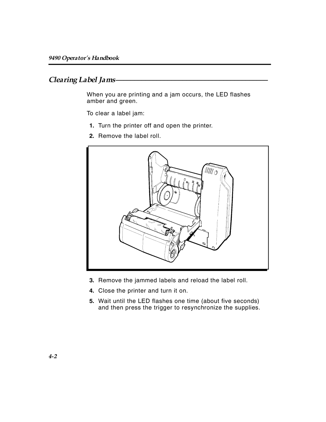 Paxar 4 manual Clearing Label Jams 