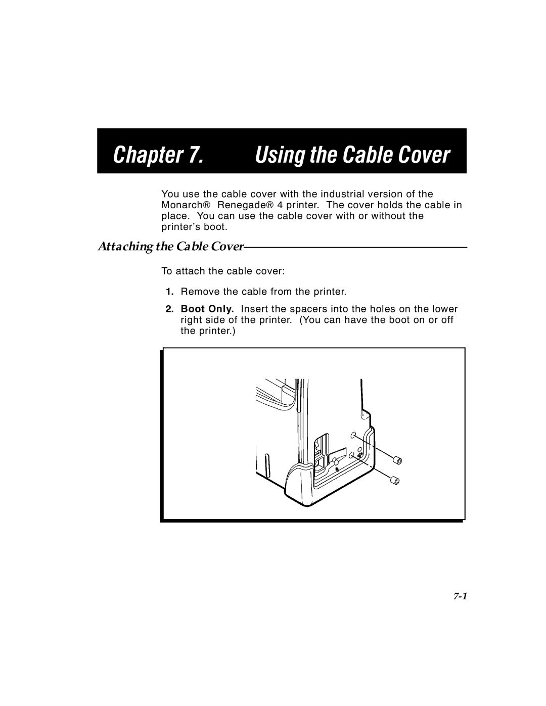 Paxar 4 manual Using the Cable Cover, Attaching the Cable Cover 