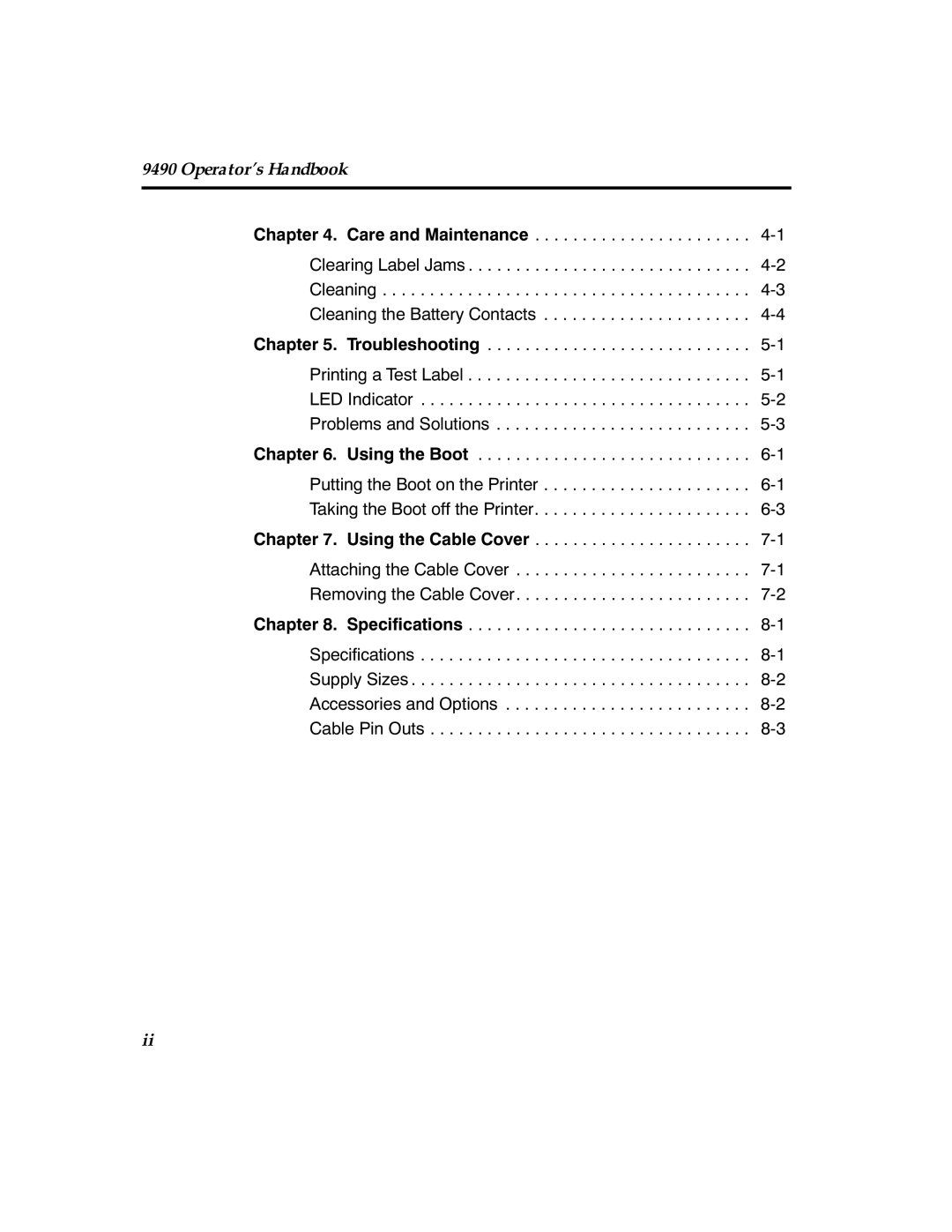 Paxar 4 manual Operator’s Handbook 