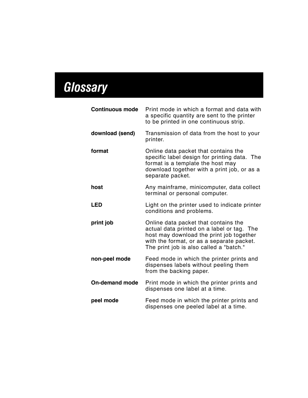 Paxar 4 manual Glossary, Format 