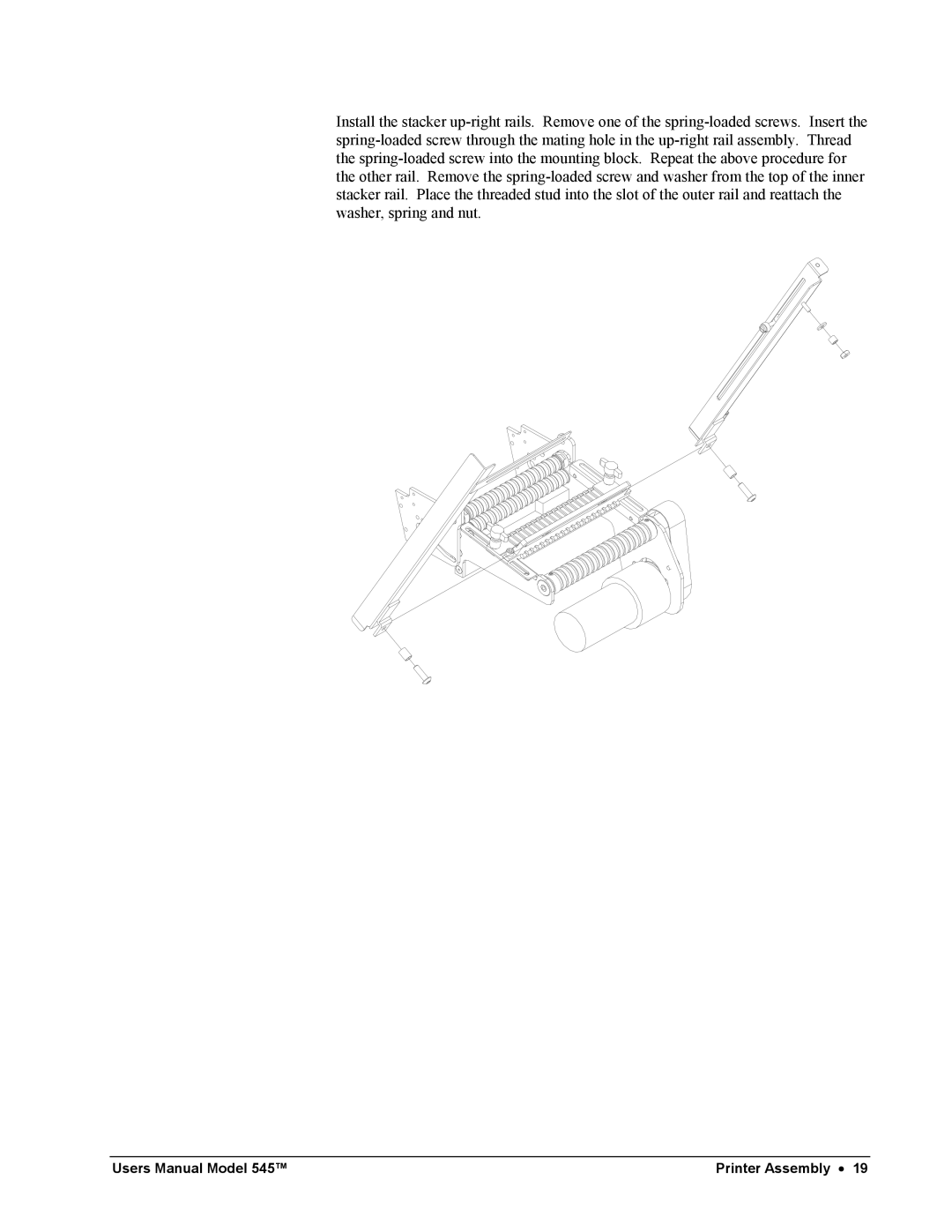 Paxar 545 user manual Printer Assembly 