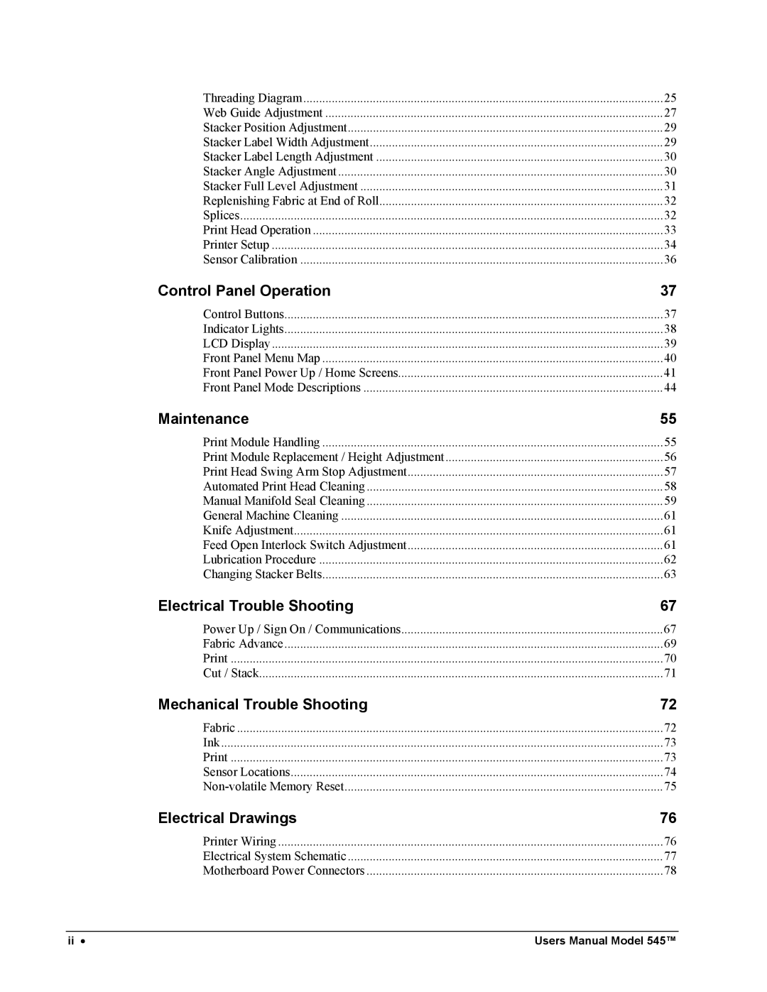 Paxar 545 user manual Electrical Trouble Shooting 