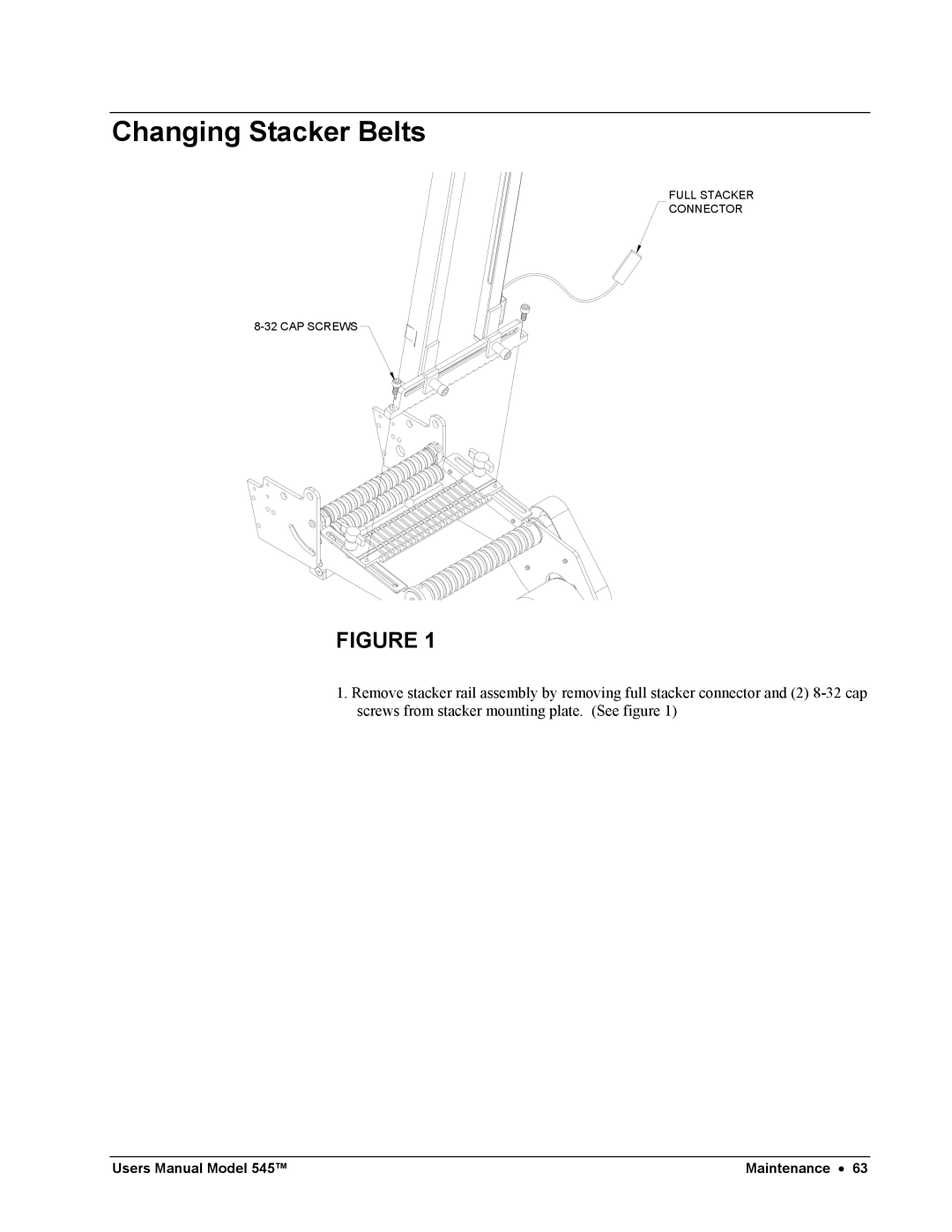 Paxar 545 user manual Changing Stacker Belts 