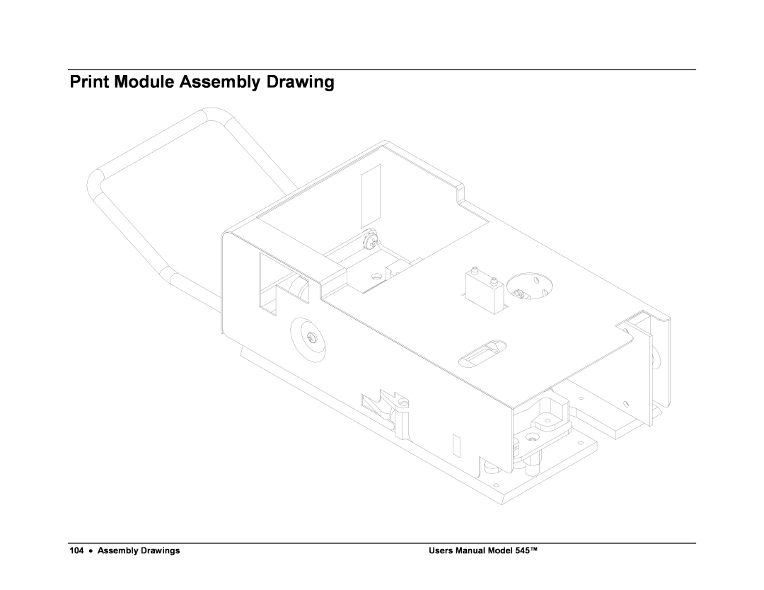 Paxar 545 user manual Print Module Assembly Drawing, Assembly Drawings, Users Manual Model 