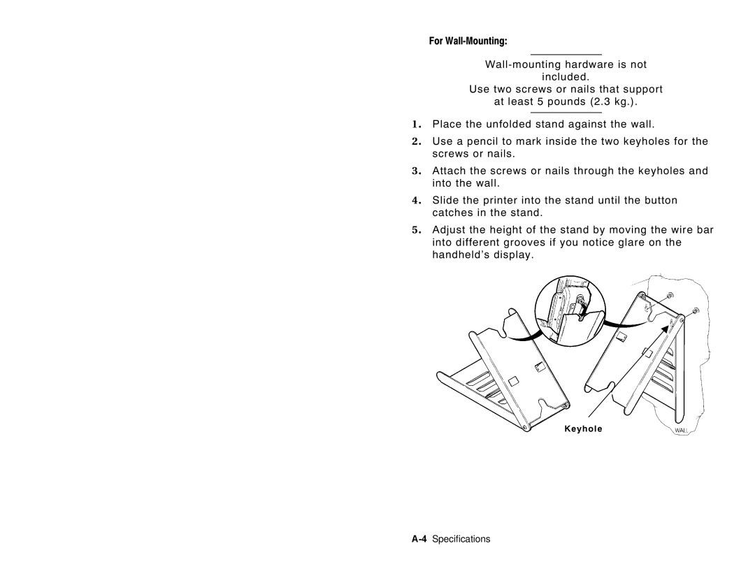 Paxar 6017 manual For Wall-Mounting 