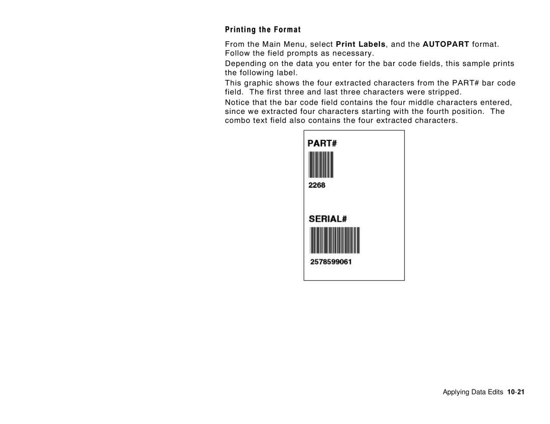 Paxar 6035 manual Printing the Format 