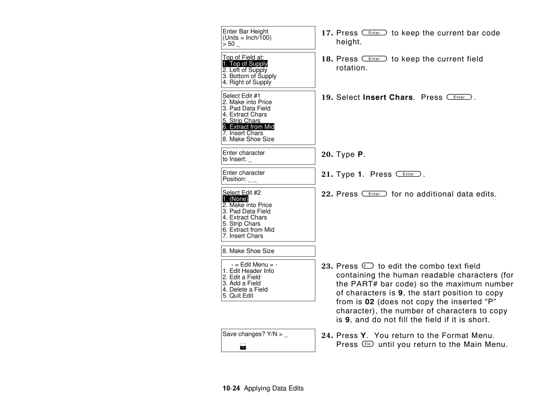 Paxar 6035 manual 10-24Applying Data Edits 