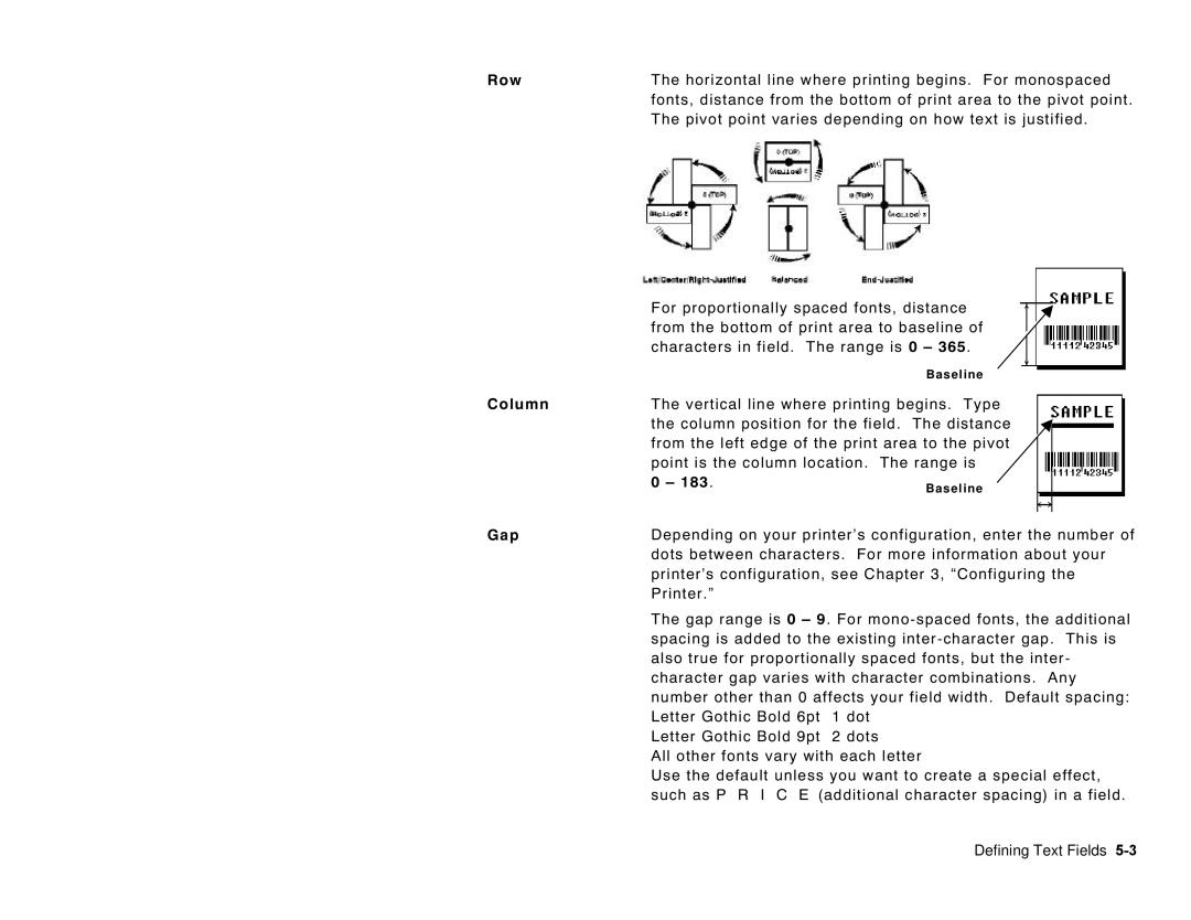 Paxar 6035 manual Gap 