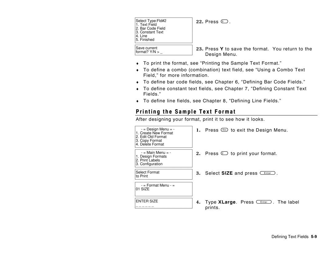 Paxar 6035 I n t i n g t h e S a m p l e T e x t F o r m a t, After designing your format, print it to see how it looks 