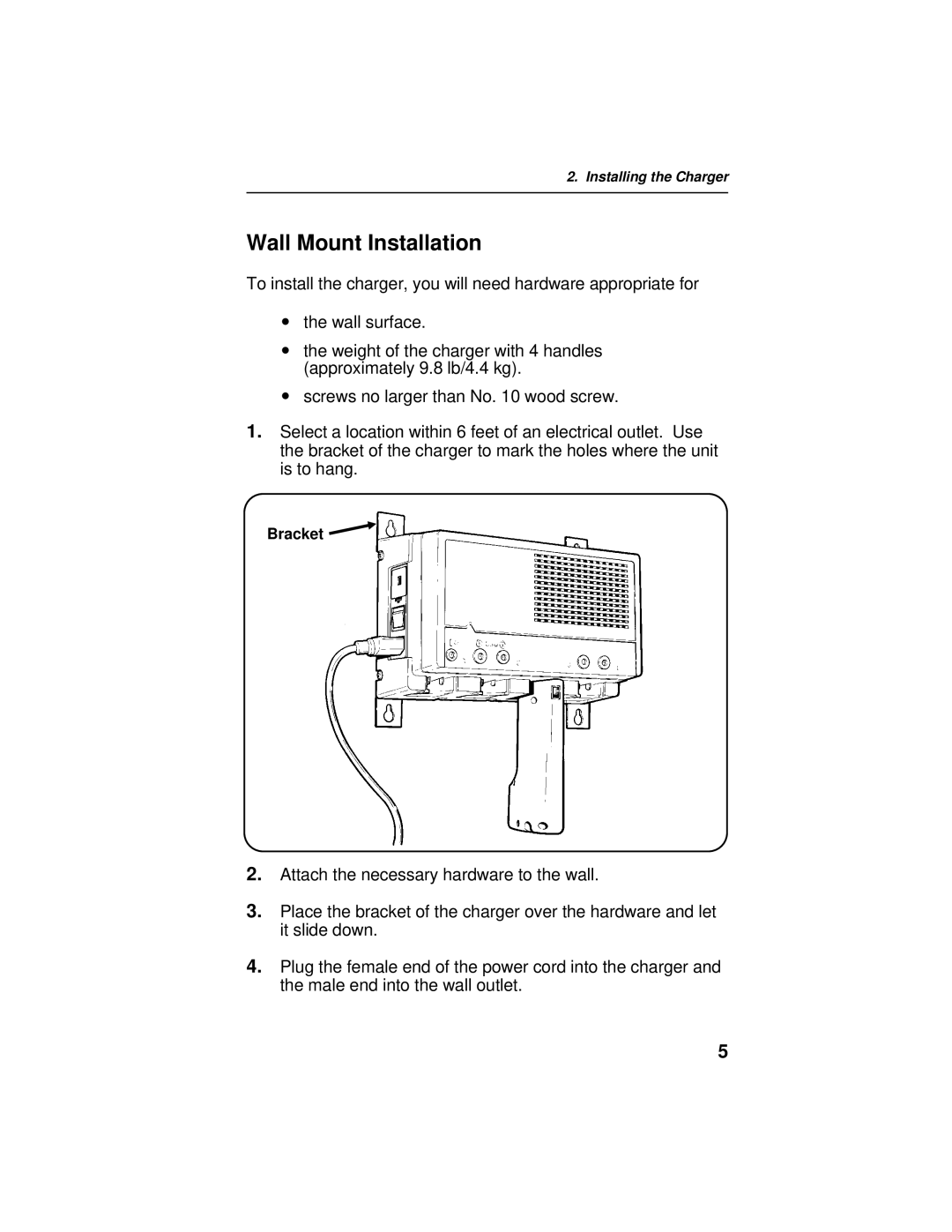 Paxar 6094 operating instructions Wall Mount Installation 