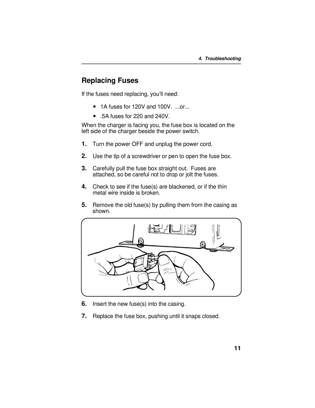 Paxar 6094 operating instructions Replacing Fuses 