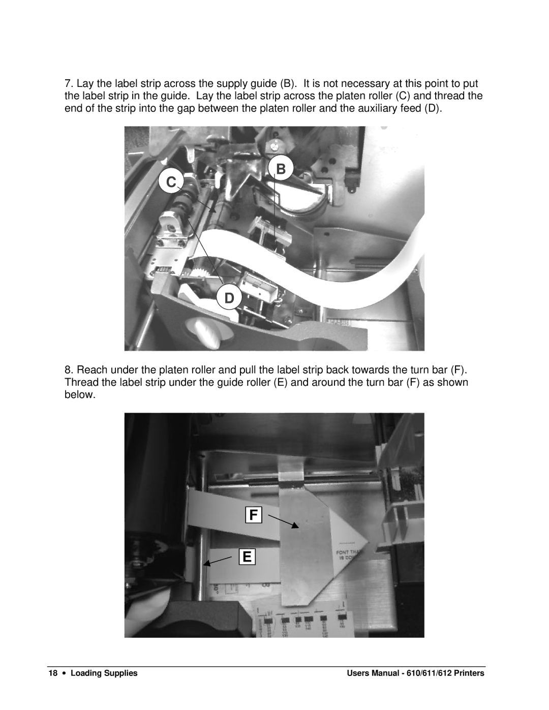 Paxar 610, 611, 612 user manual 18 ∙ Loading Supplies 