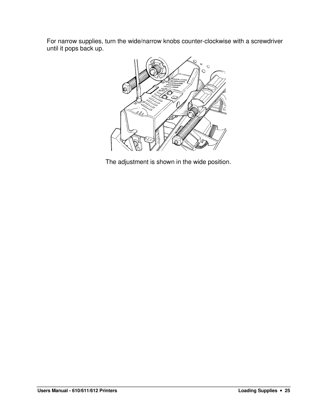 Paxar 612, 611, 610 user manual Loading Supplies ∙ 