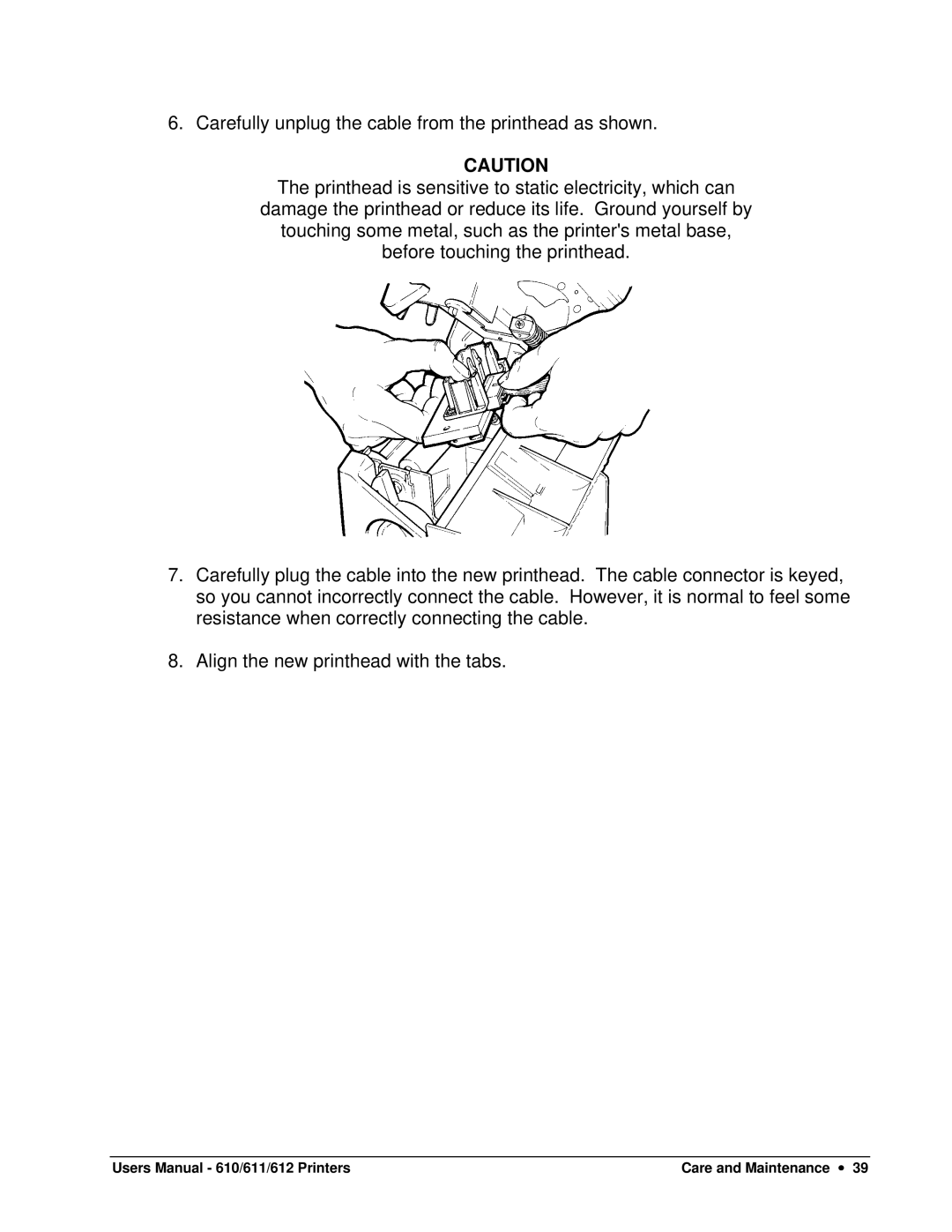 Paxar 610, 611, 612 user manual Care and Maintenance ∙ 