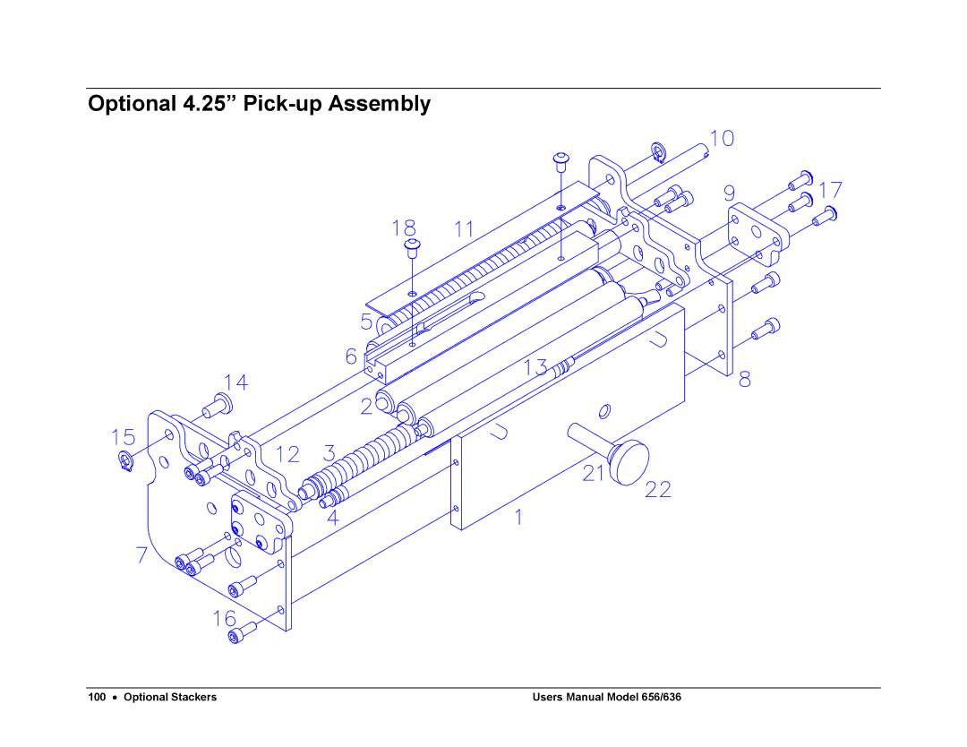 Paxar 656 / 636 user manual Optional 4.25 Pick-up Assembly 