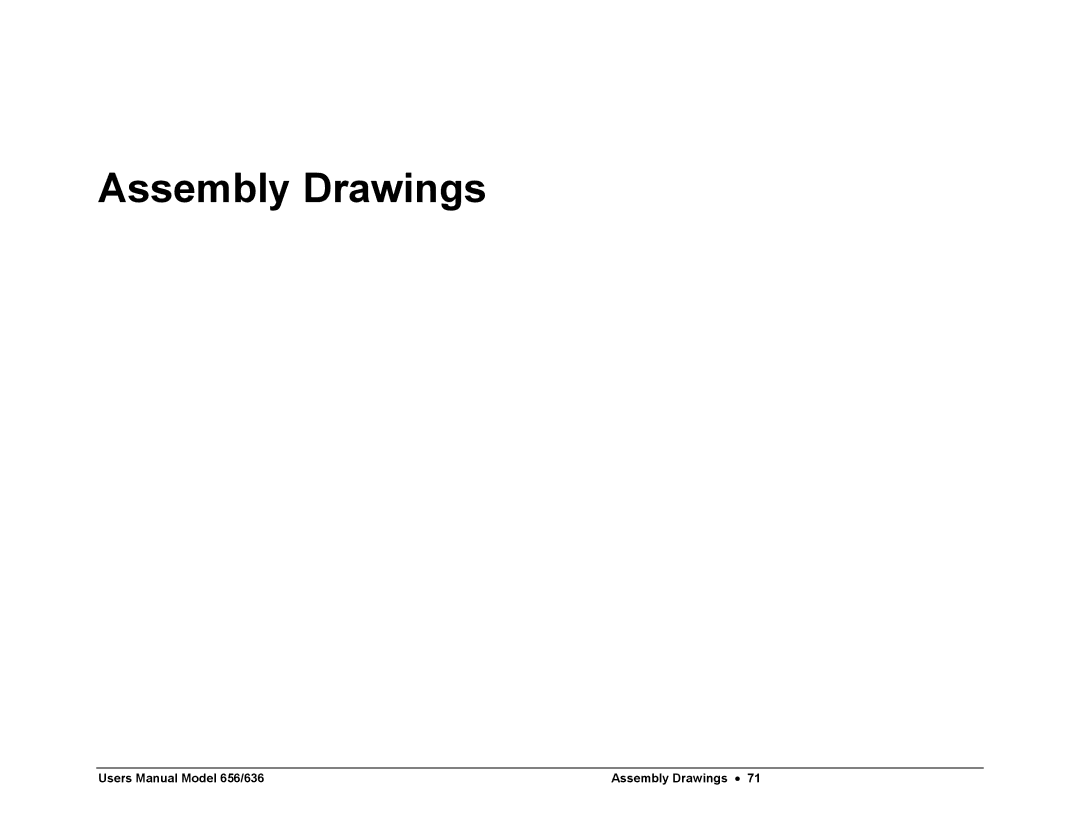 Paxar 656 / 636 user manual Assembly Drawings 