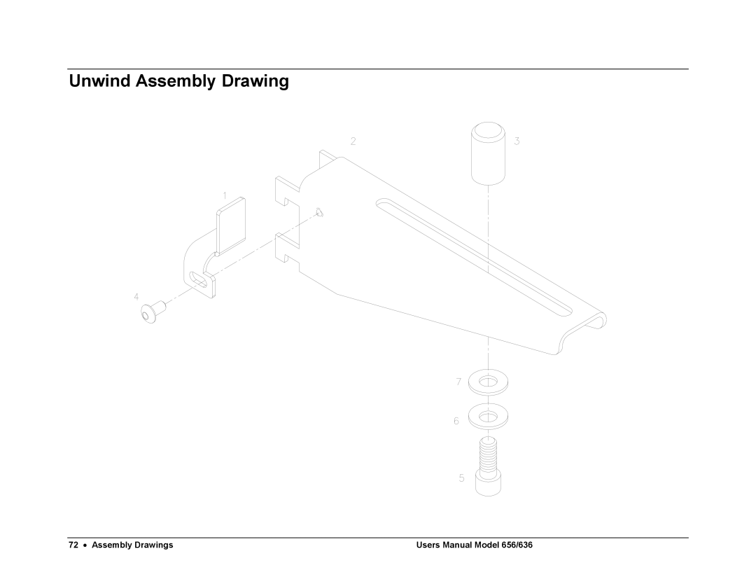 Paxar 656 / 636 user manual Unwind Assembly Drawing 