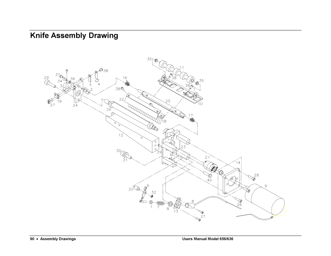 Paxar 656 / 636 user manual Knife Assembly Drawing 