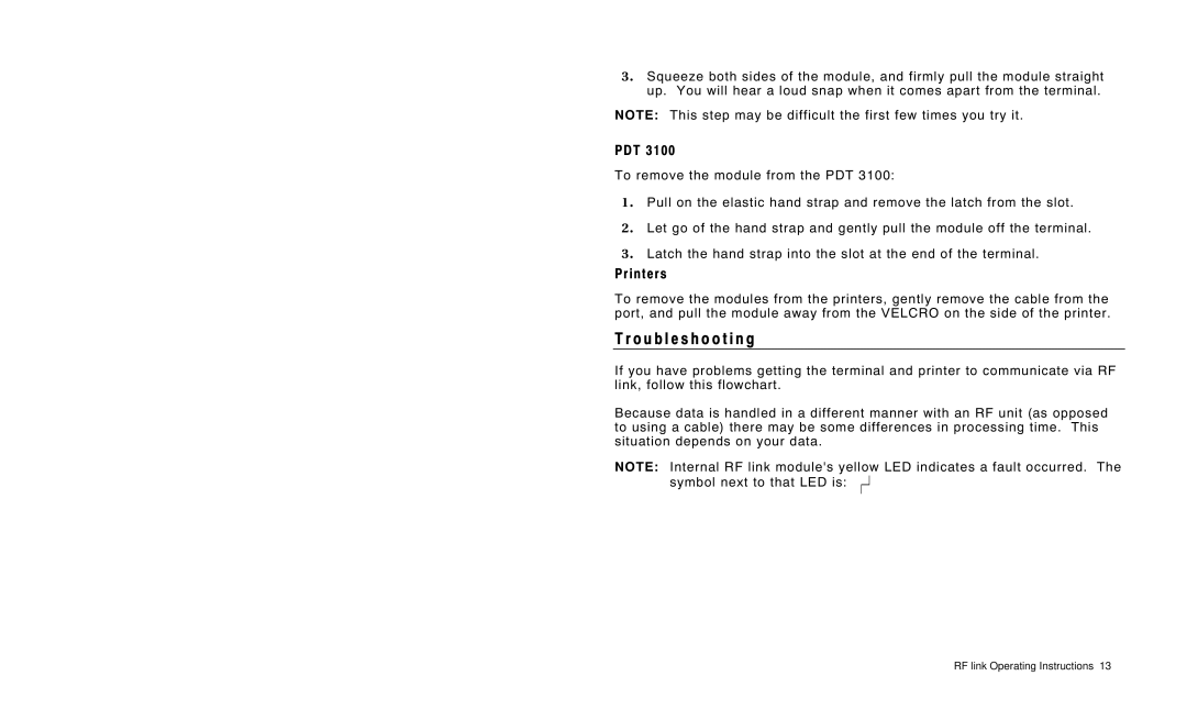 Paxar 7400 manual Troubleshooting, Pdt 