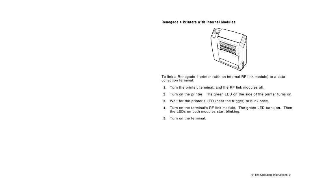 Paxar 7400 manual Renegade 4 Printers with Internal Modules 