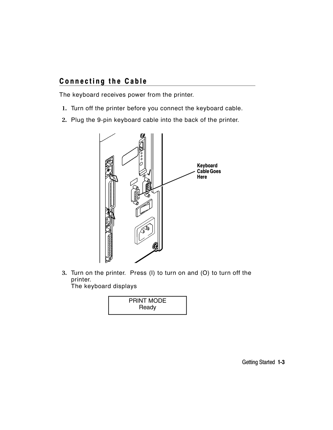 Paxar 939 manual N n e c t i n g t h e C a b l e 