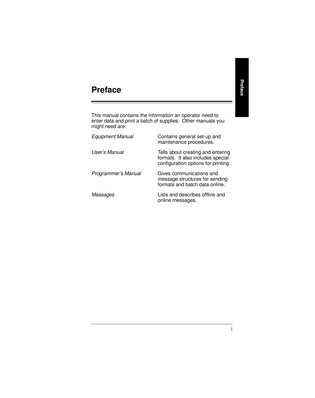 Paxar 9400 manual Preface 