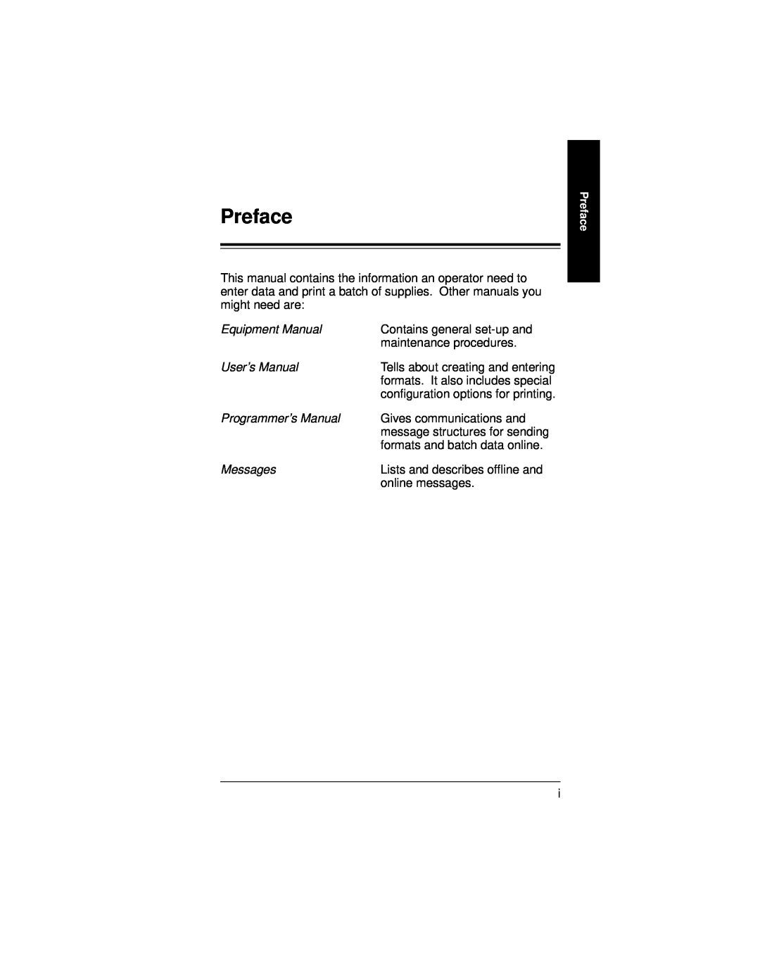 Paxar 9400 manual Preface 