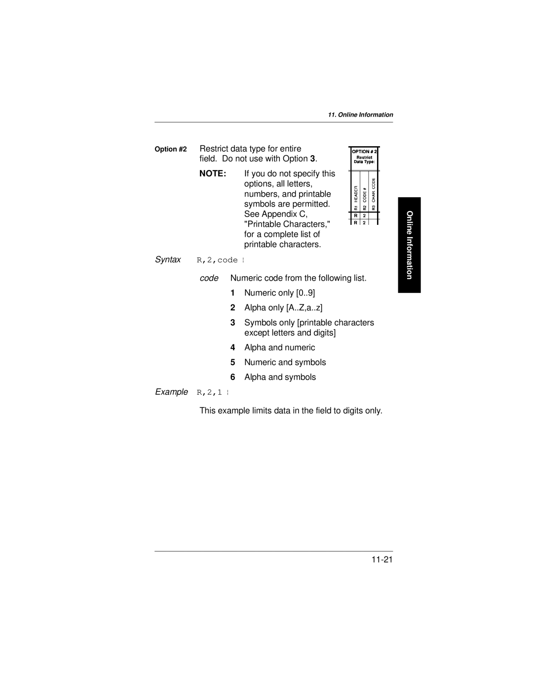 Paxar 9401 manual Example R,2,1 p 