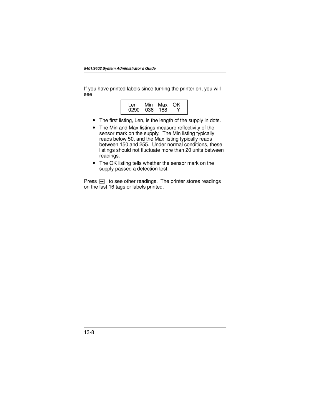 Paxar manual 9401/9402 System Administrators Guide 