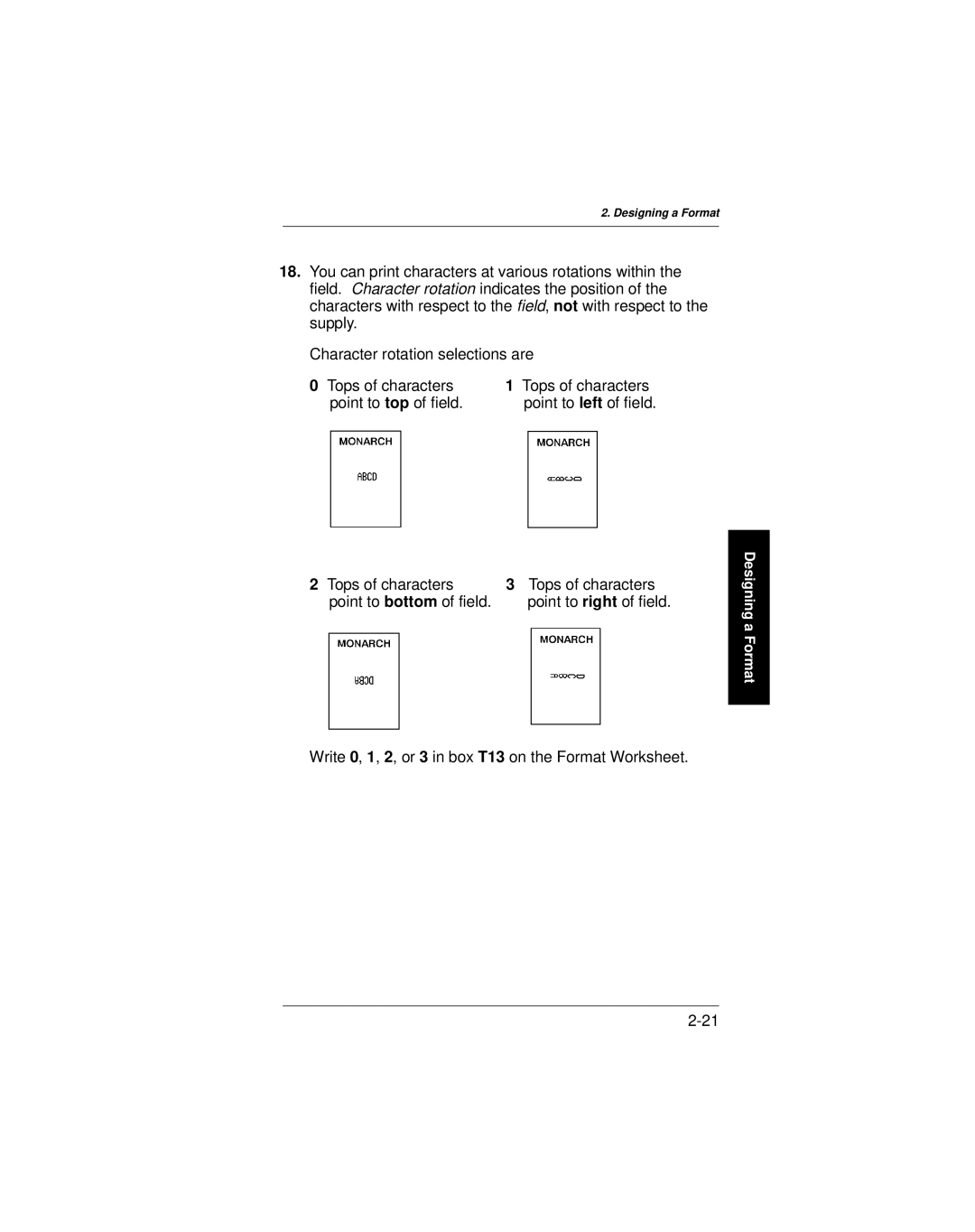 Paxar 9401 manual Designing a Format 