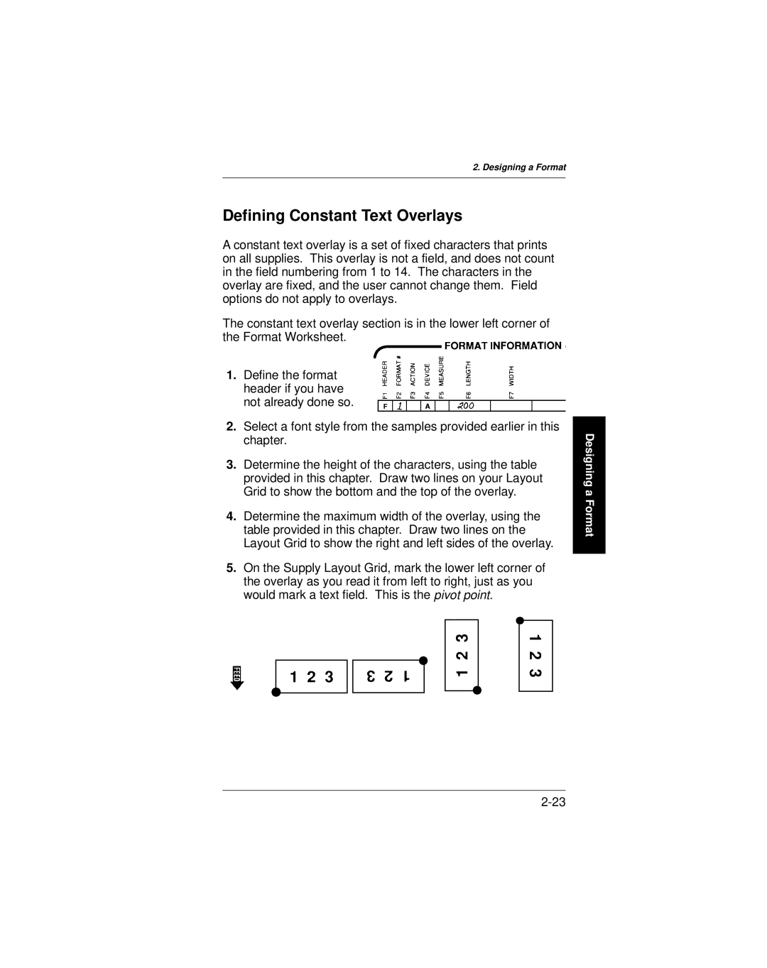 Paxar 9401 manual Defining Constant Text Overlays 