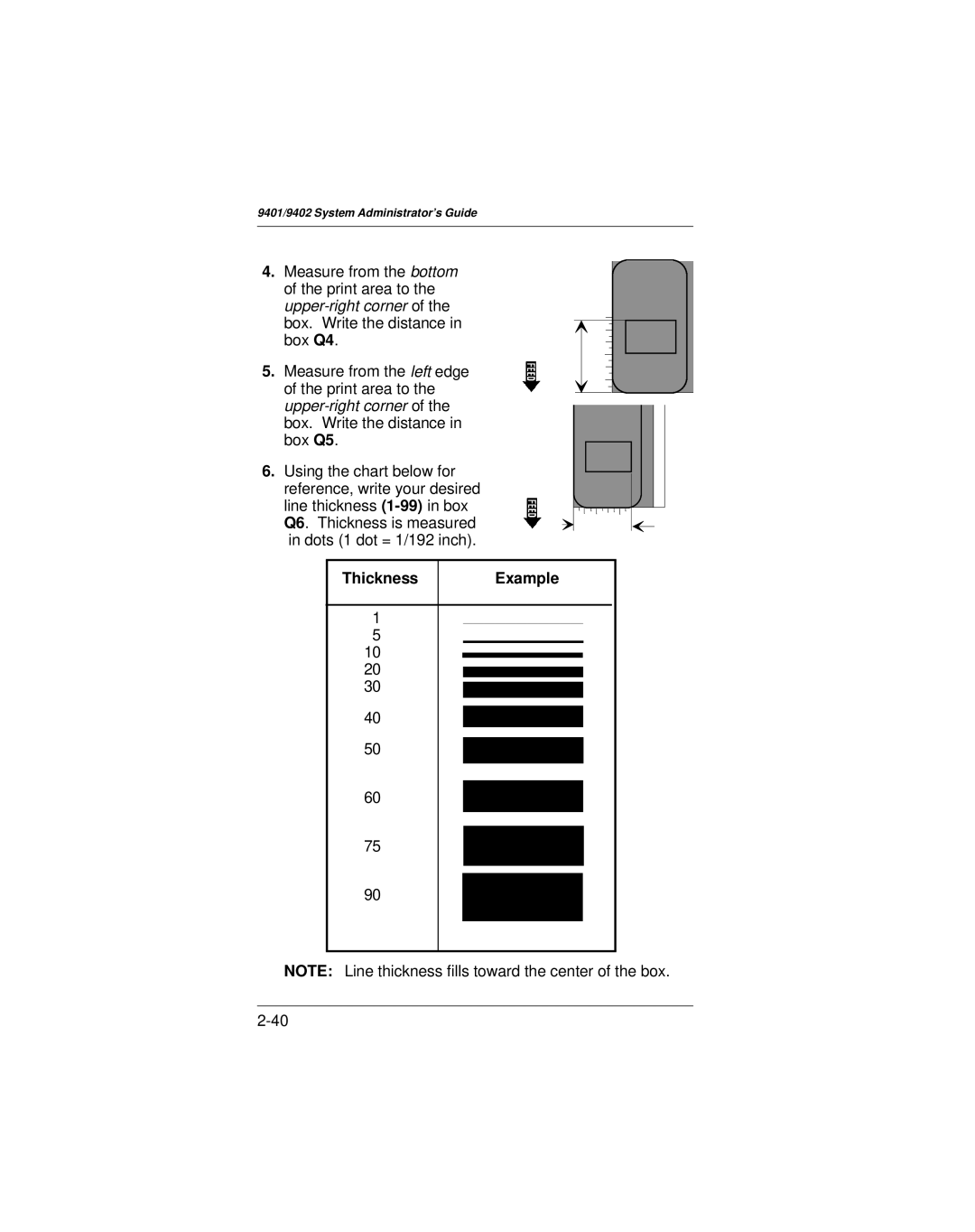 Paxar 9401 manual Thickness Example 