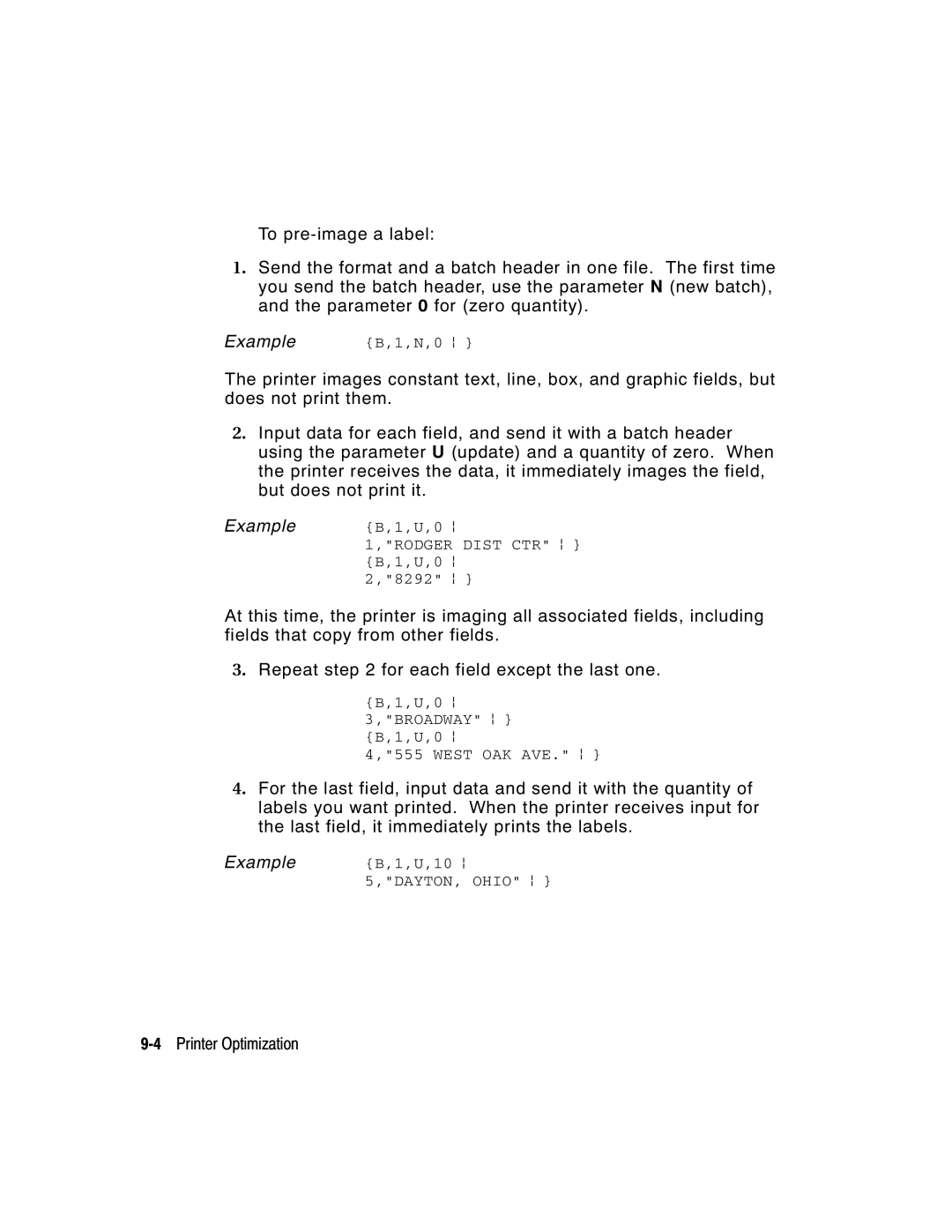 Paxar 9403, 9402 manual 4Printer Optimization 