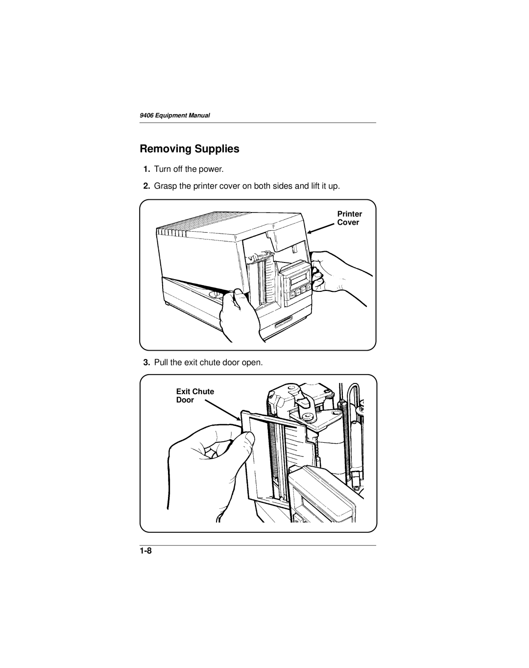 Paxar 9406 manual Removing Supplies 