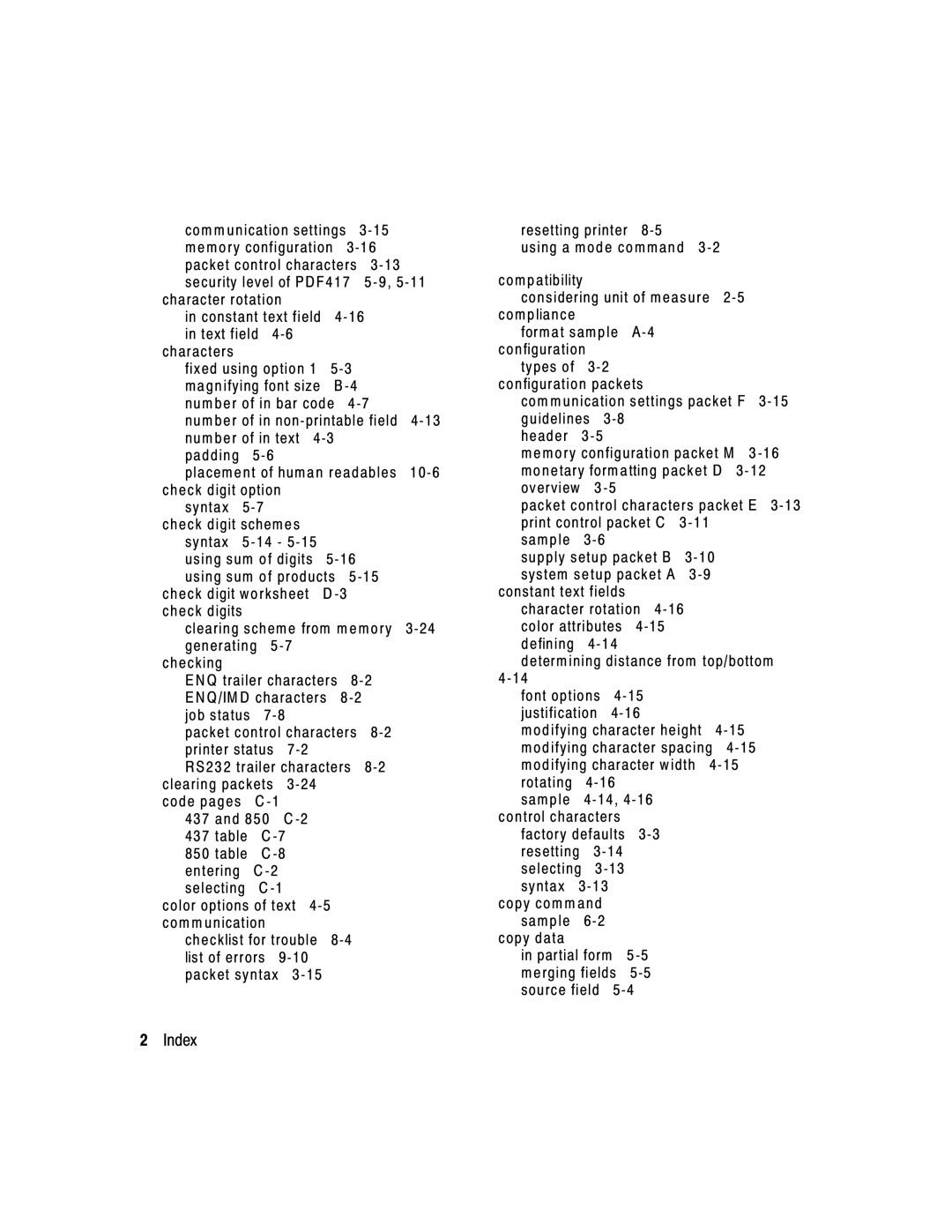 Paxar 9413, 9412 manual Padding 