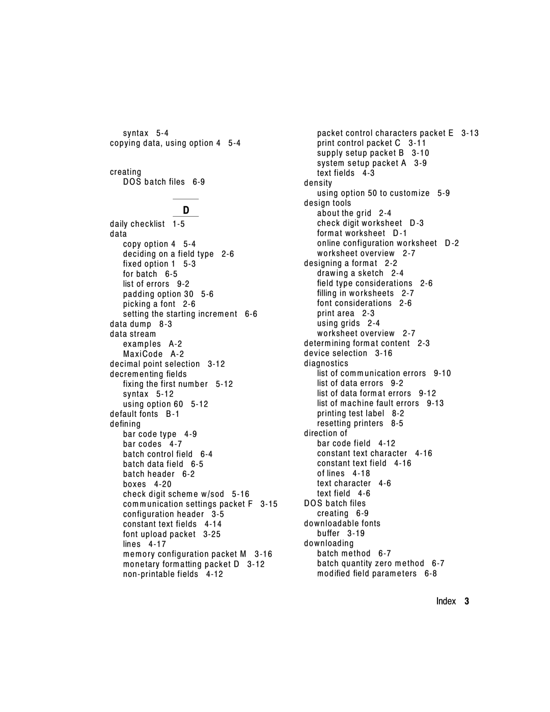 Paxar 9412, 9413 manual Syntax Copying data, using option Creating S b a tch files 