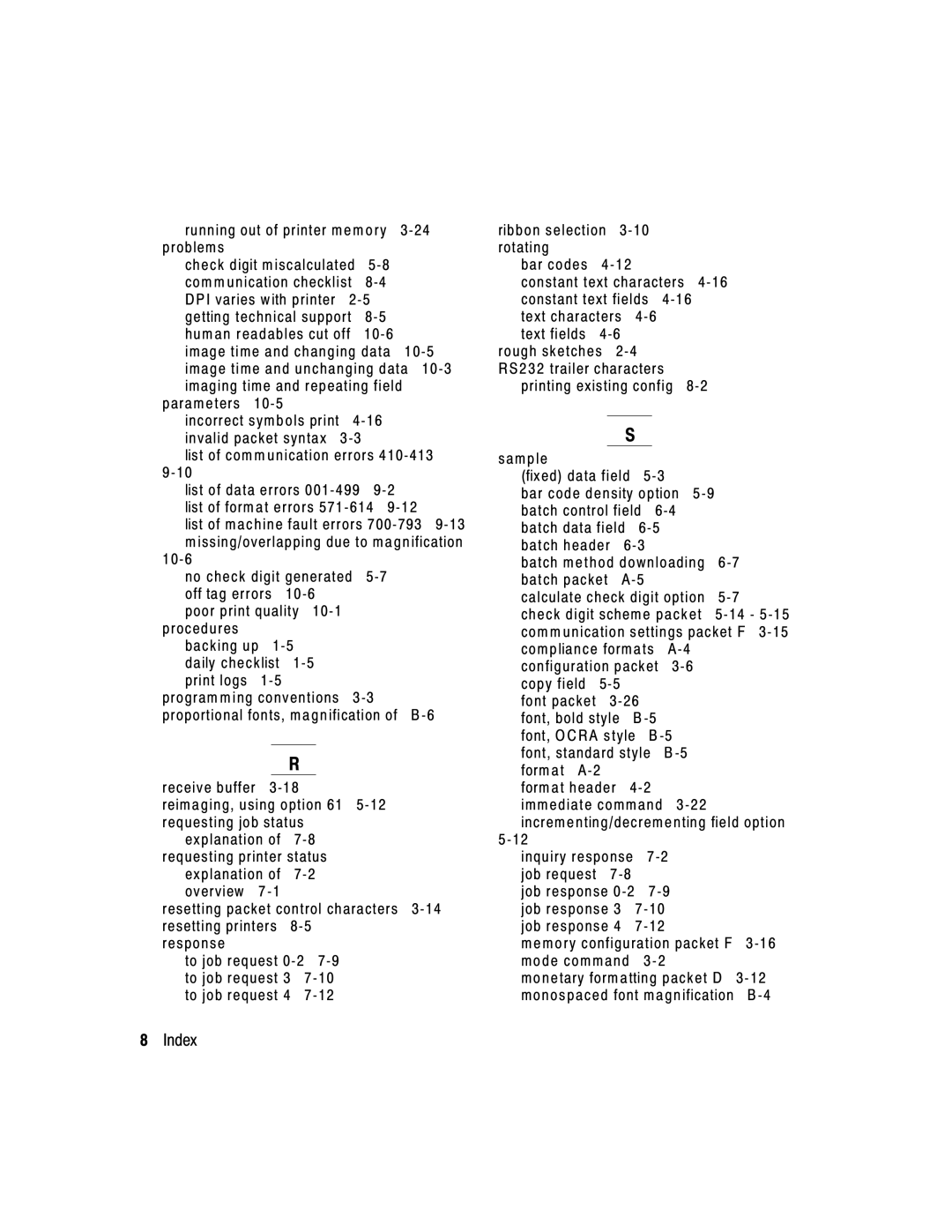 Paxar 9413, 9412 manual Problem s Check digit m iscalculated 