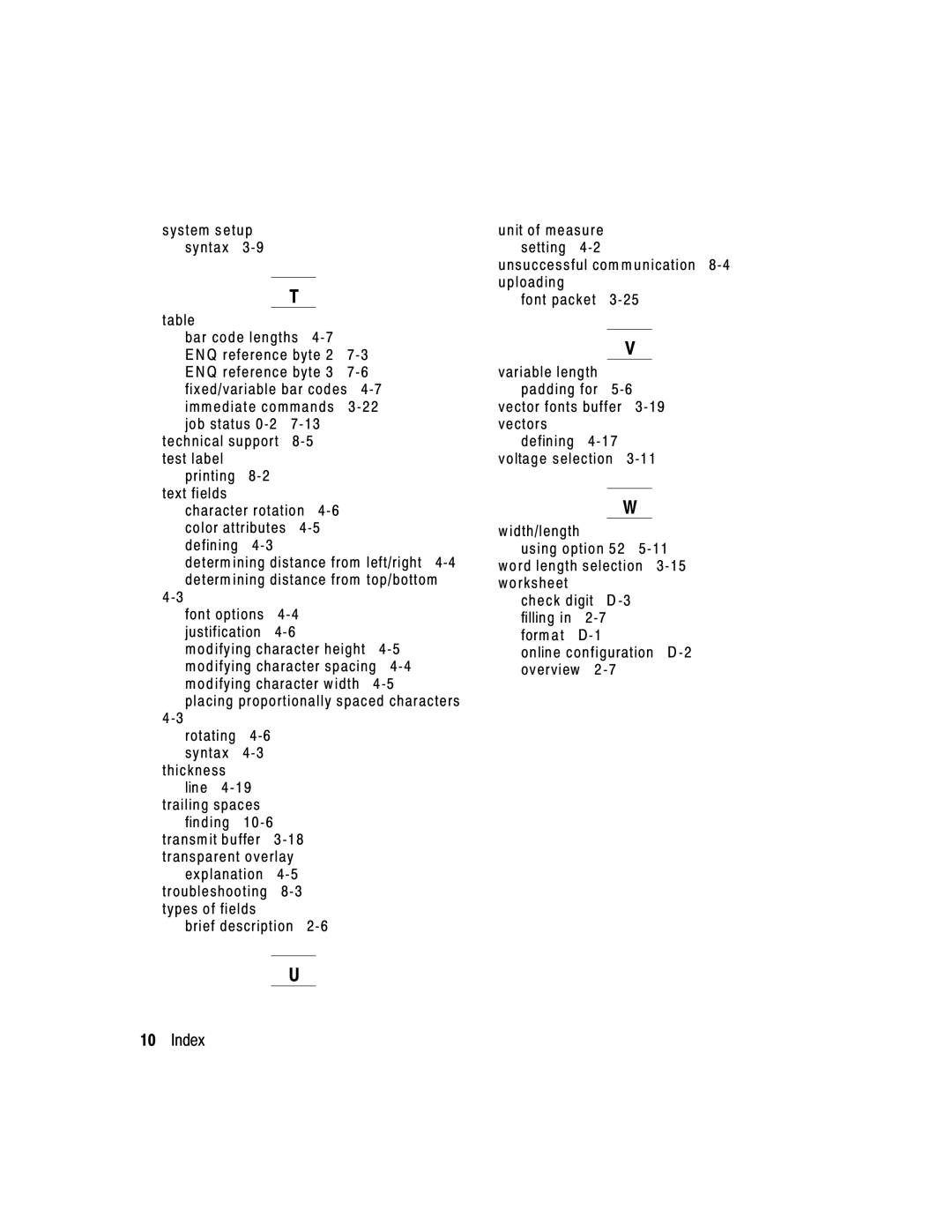 Paxar 9413, 9412 manual D ifying character spacing 