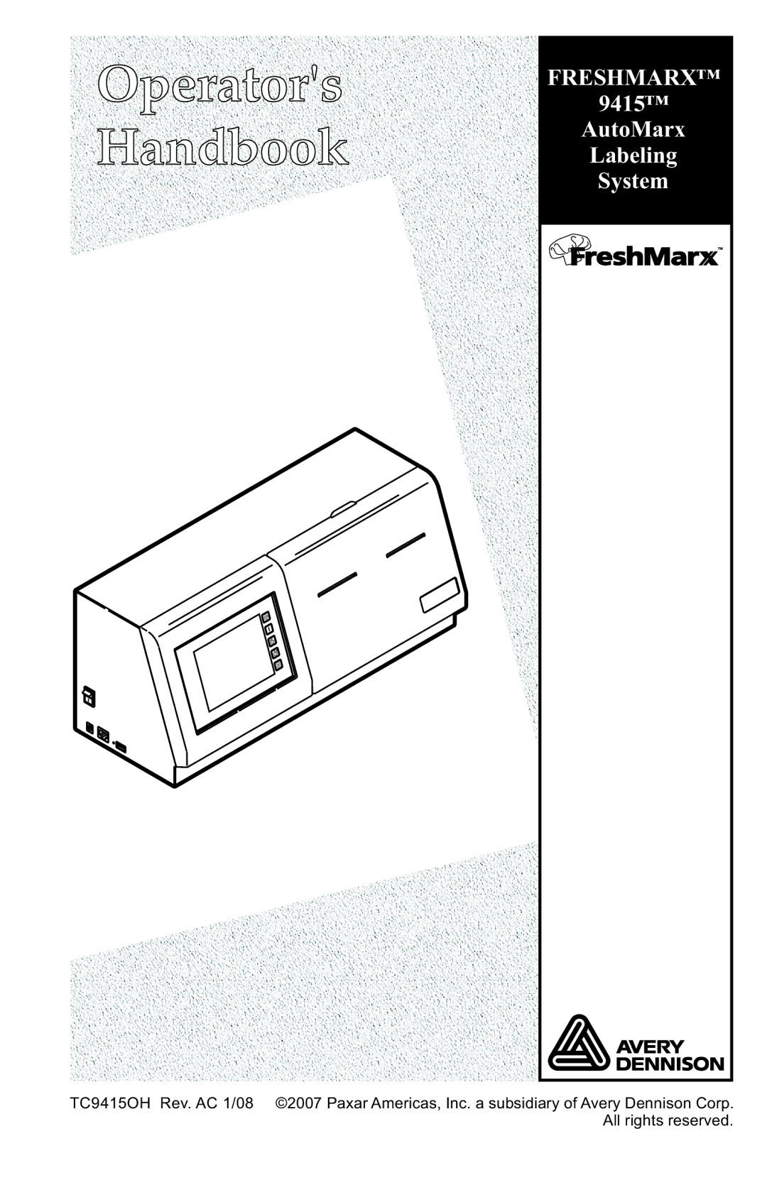 Paxar 9415 manual Operators Handbook 